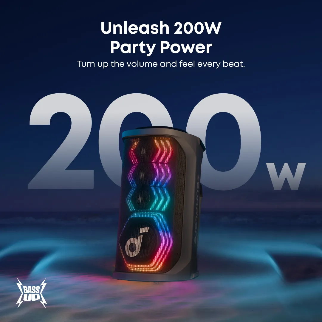 اسپیکر انکر مدل Soundcore Rave 3S همراه با 2 میکروفون بی سیم