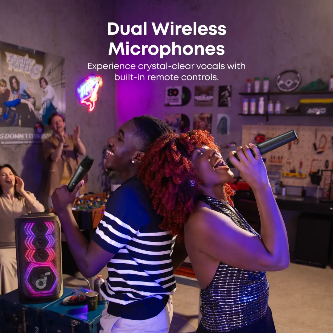 اسپیکر انکر مدل Soundcore Rave 3S همراه با 2 میکروفون بی سیم