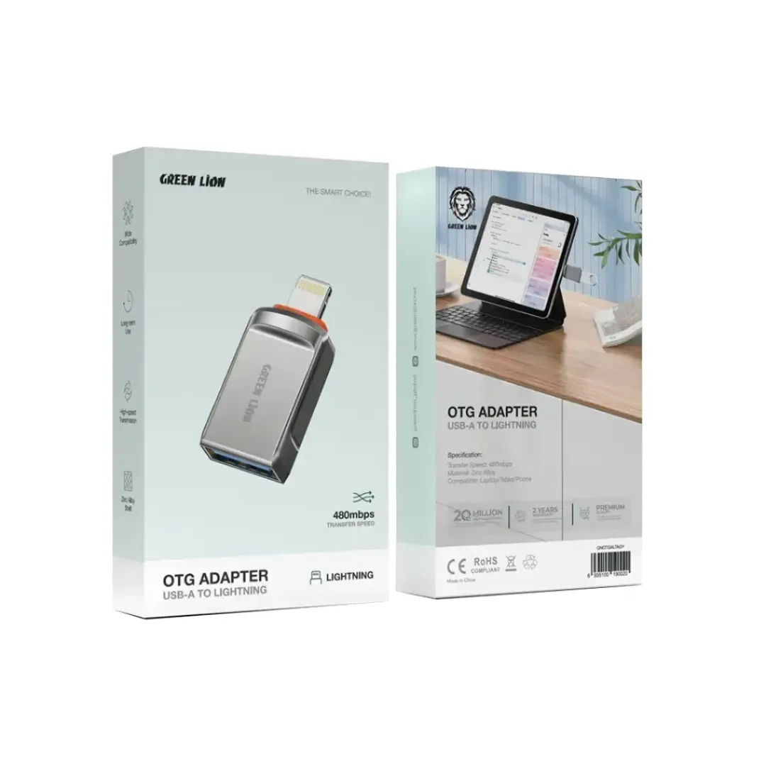 تبدیل USB-A به لایتنینگ گرین لاین مدل OTG Adapter