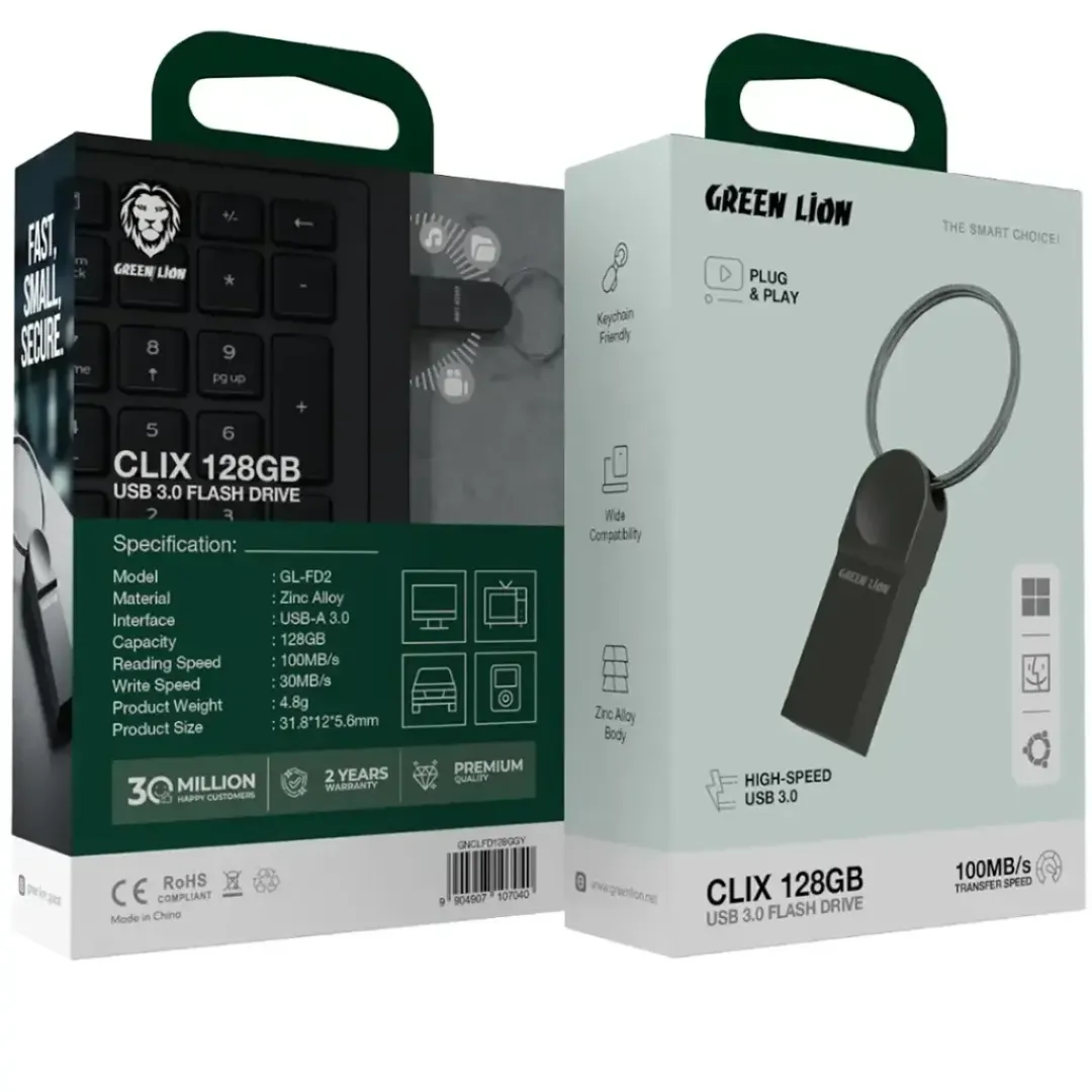 فلش مموری گرین لاین مدل Clix USB 3.0 ظرفیت 128 گیگابایت