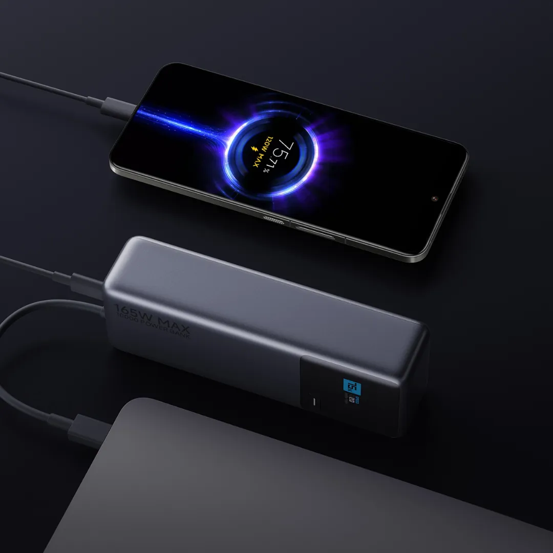 پاوربانک 10000 میلی آمپر شیائومی مدل 165W با کابل USB-C داخلی