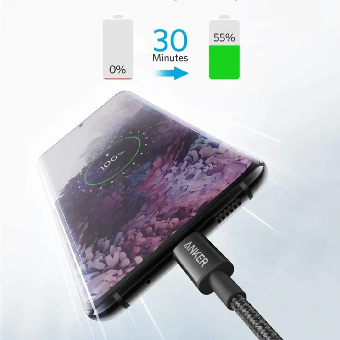 کابل تبدیل USB-C به USB-C انکر مدل 60 وات پک 2 عددی